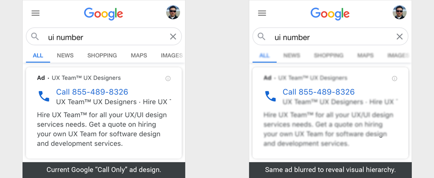 Google Ad UX Fail Blurred
