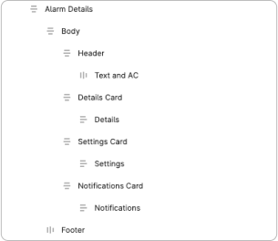 Frame panel in Figma with multiple nested frames named intelligently by matching the frames content.