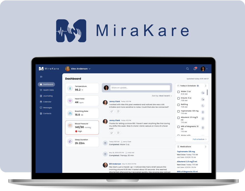 Caregiver Dashboard for Managing Daily Care