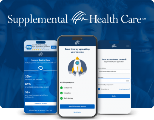Supplemental Health Care asked us to redesign their job application to improve the user experience on mobile and desktop.